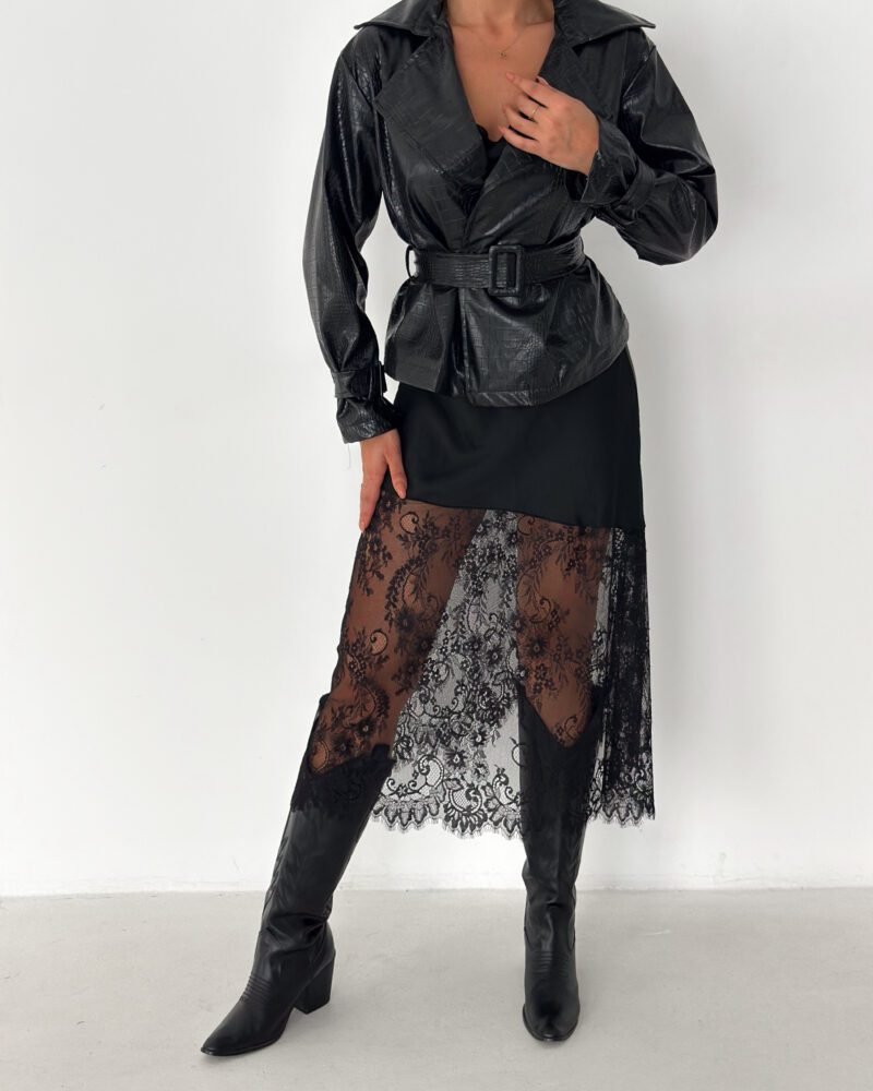 Leather Belted Jacket