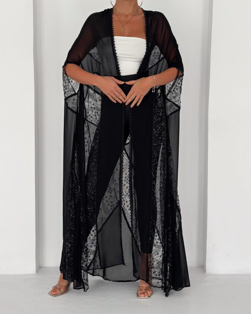 Midnight Lace Veil Abaya