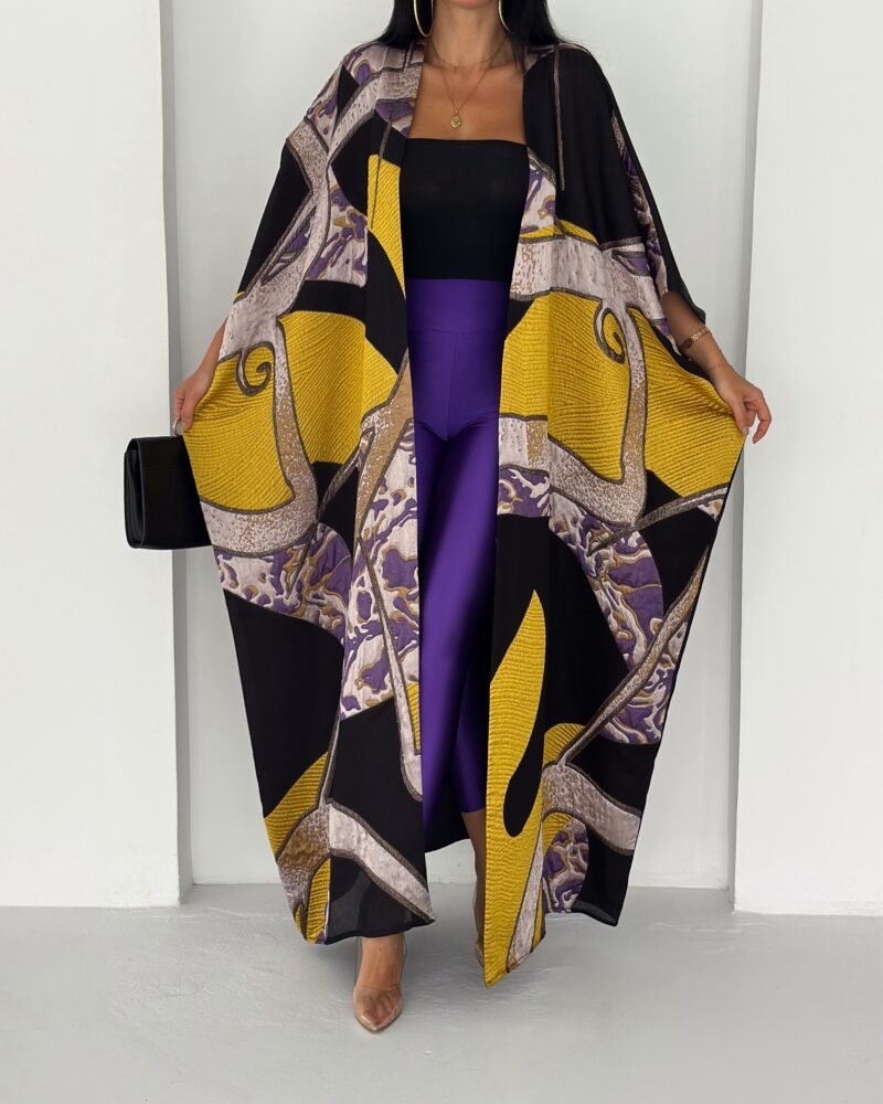 Golden Amethyst Flow Abaya