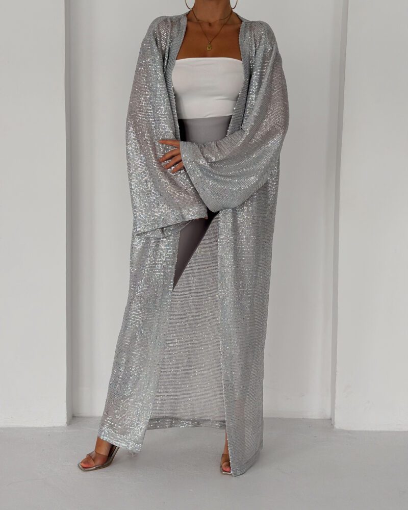 Silver Mirage Sequin Kimono