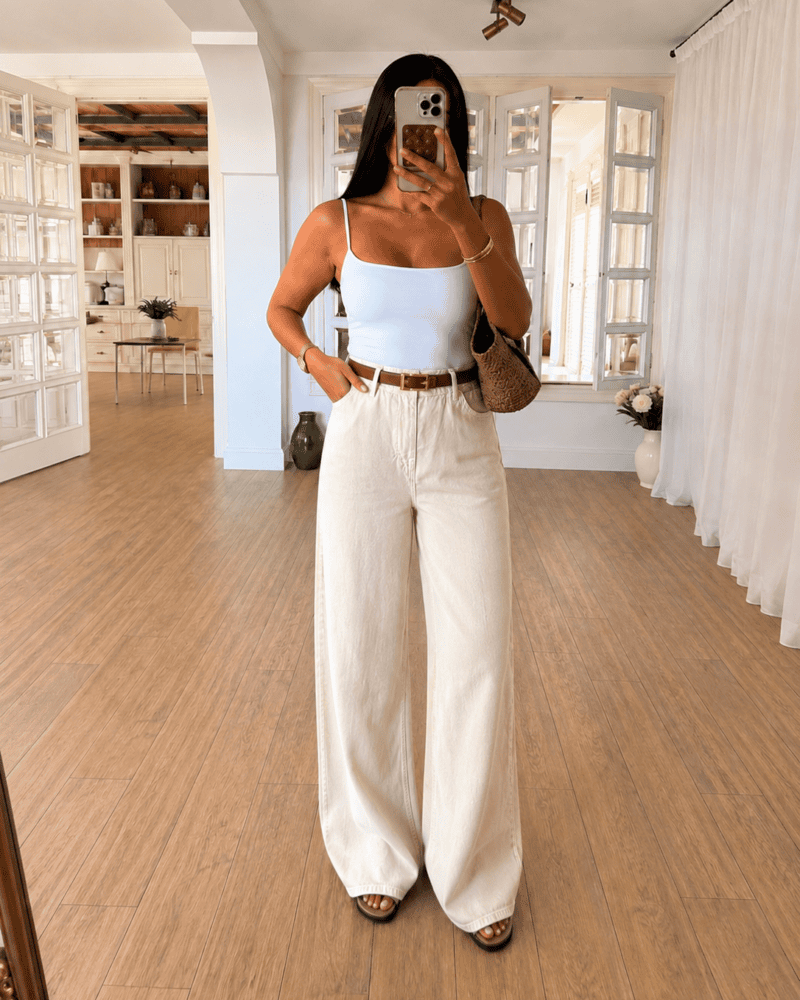 Cloud Denim Wide-Leg Jeans