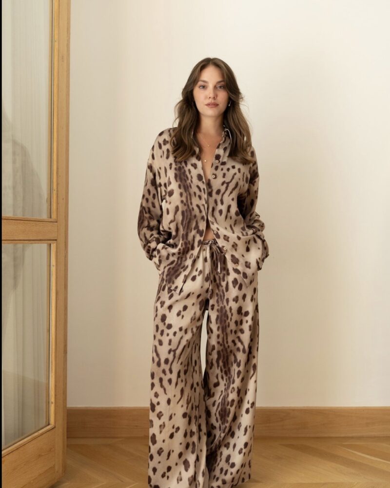 Savanna Leopard Satin Set