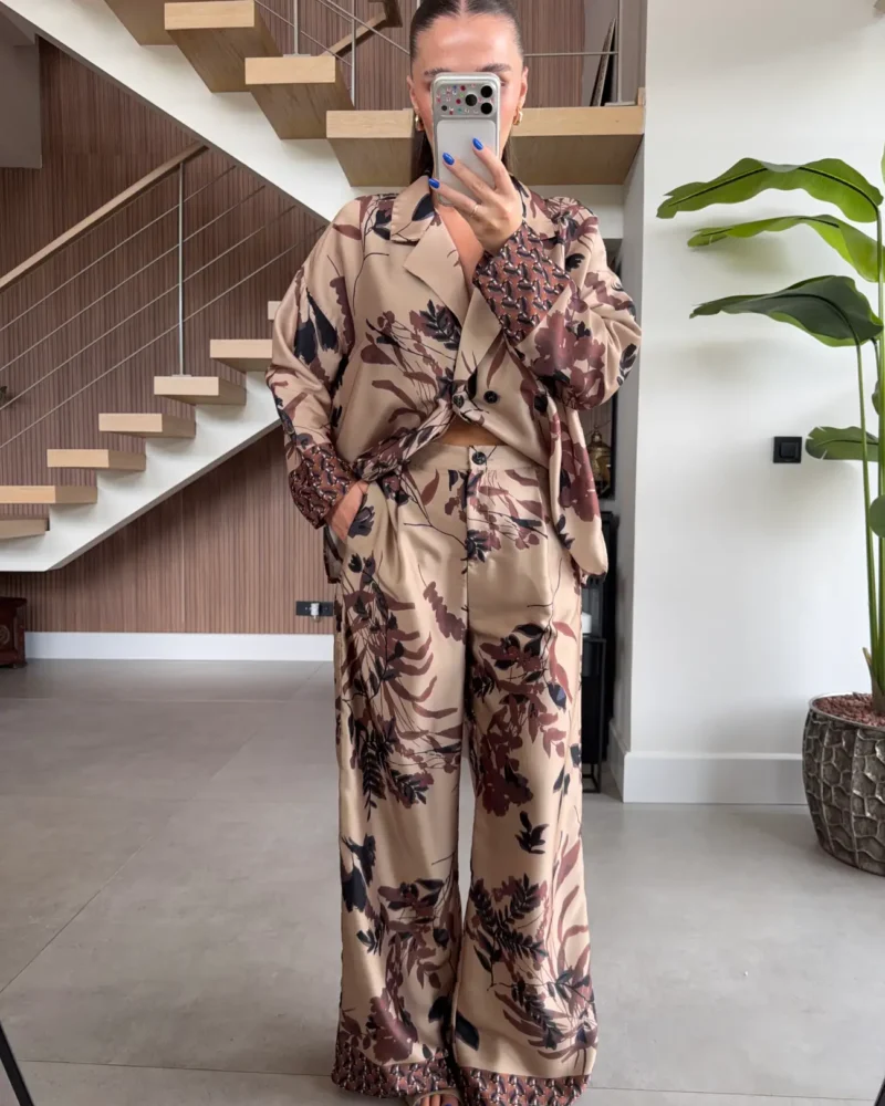 Autumn Bloom Satin Set