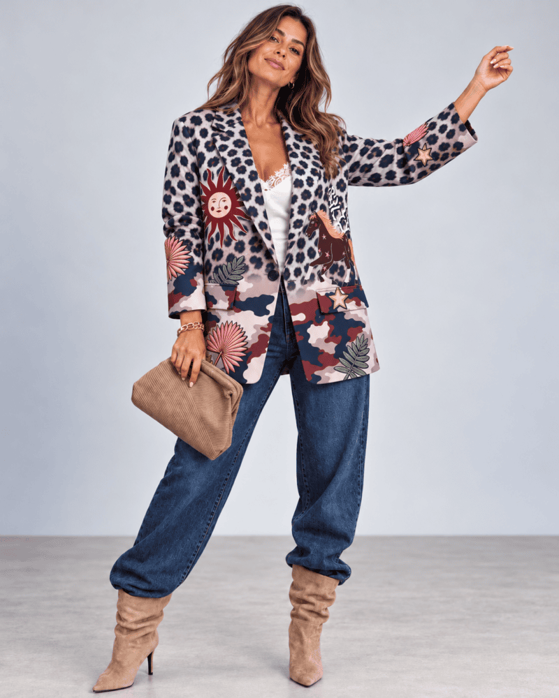 Celestial Print Blazer