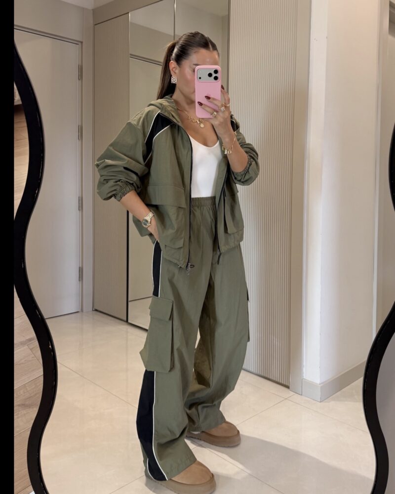 Milano Olive Cargo Two-Piece Set