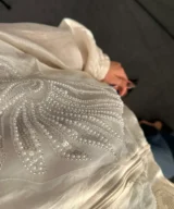 Ivory Crystal Feather Blouse